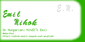emil mihok business card