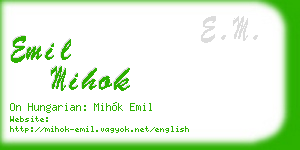 emil mihok business card